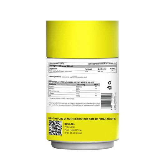 Nutriherbs Saw Palmetto Extract Capsules 500mg 60 Capsules